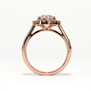 Aarinya Majestic Round Halo Ring, The Imperial Brilliance Statement Ring