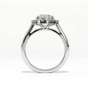 Aarinya Majestic Round Halo Ring, The Imperial Brilliance Statement Ring