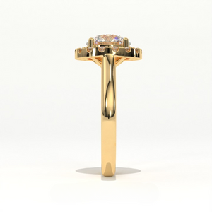 Aarinya Majestic Round Halo Ring, The Imperial Brilliance Statement Ring