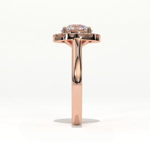Aarinya Majestic Round Halo Ring, The Imperial Brilliance Statement Ring