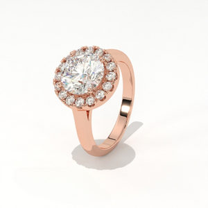 Aarinya Majestic Round Halo Ring, The Imperial Brilliance Statement Ring