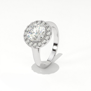 Aarinya Majestic Round Halo Ring, The Imperial Brilliance Statement Ring