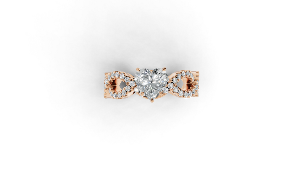Aarinya Amour Infinity Lab-Grown Diamond Halo Ring, The Evermore Infinite Heart Ring
