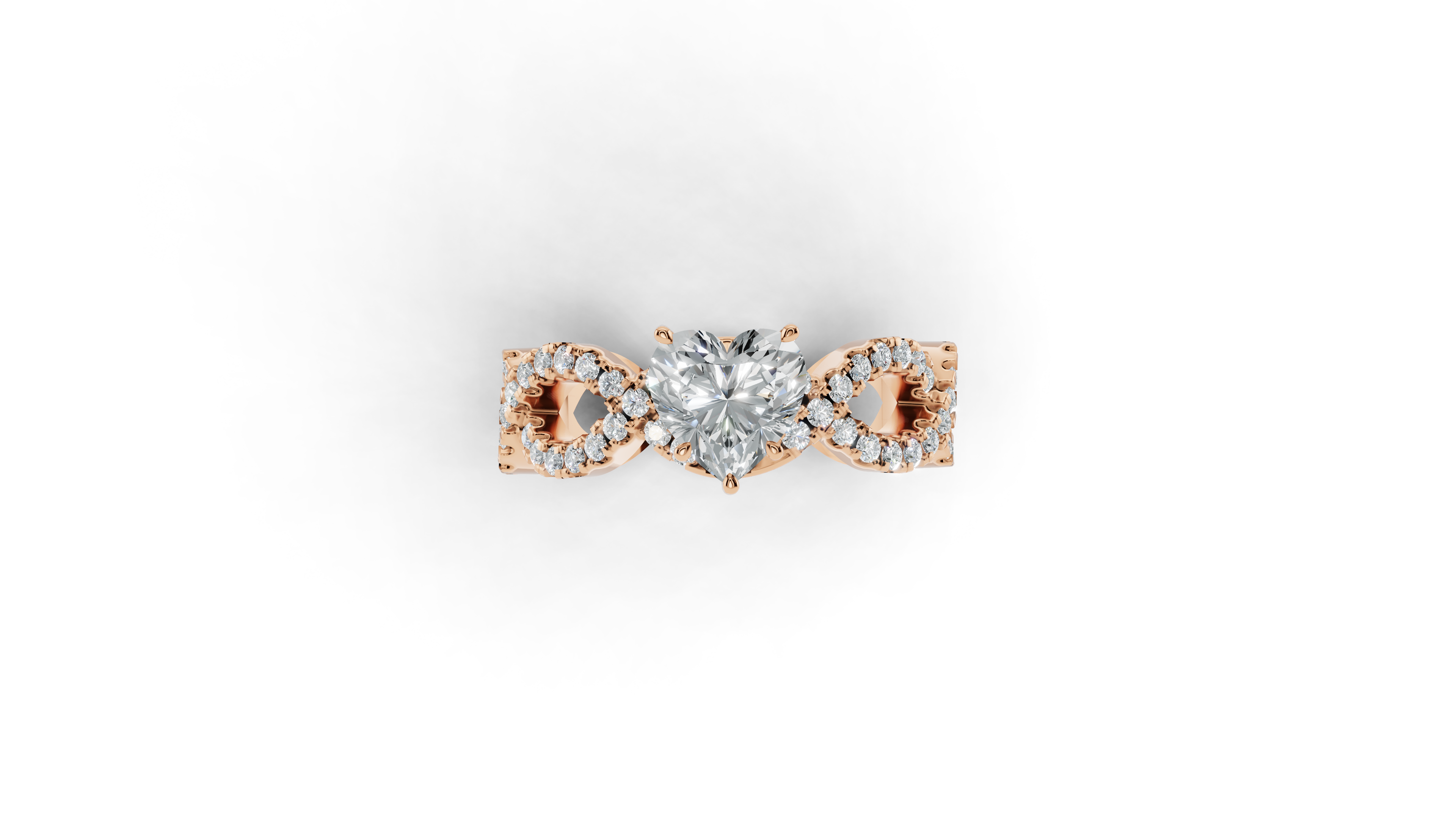 Aarinya Amour Infinity Lab-Grown Diamond Halo Ring, The Evermore Infinite Heart Ring