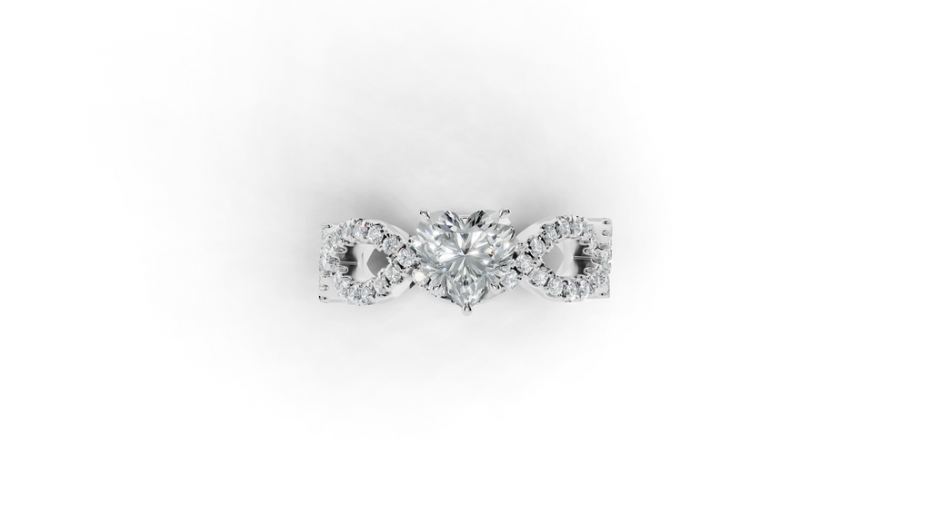 Aarinya Amour Infinity Lab-Grown Diamond Halo Ring, The Evermore Infinite Heart Ring