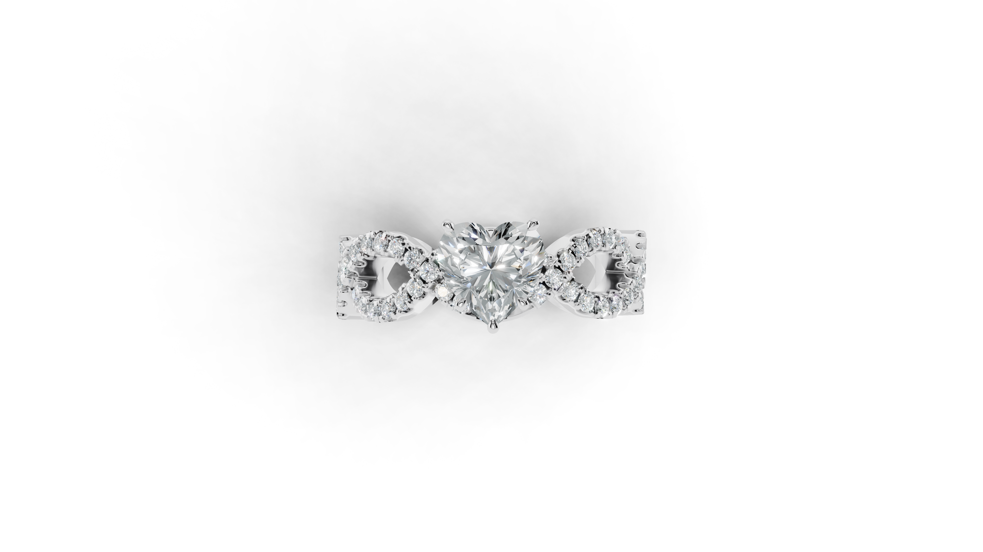 Aarinya Amour Infinity Lab-Grown Diamond Halo Ring, The Evermore Infinite Heart Ring