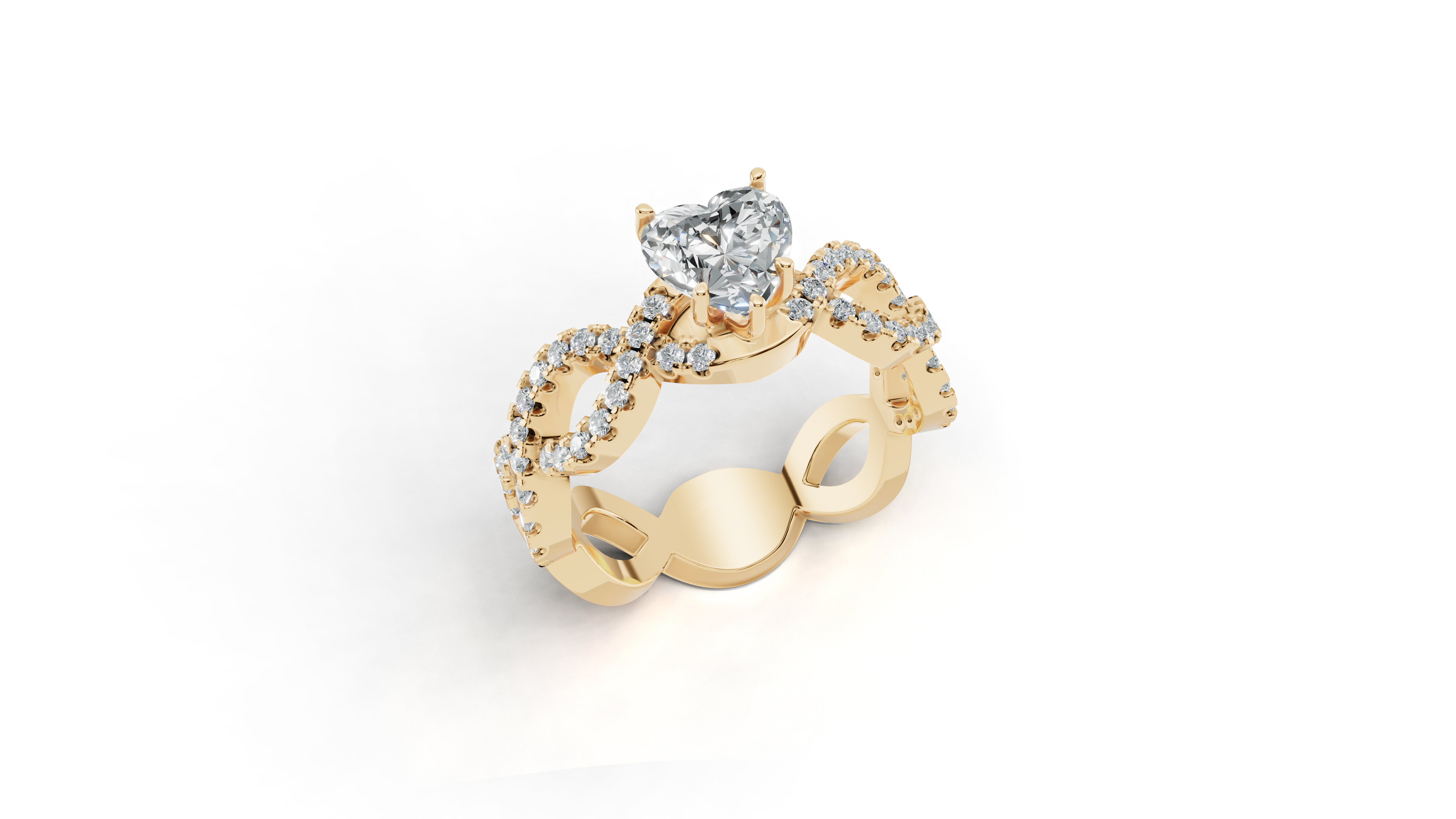 Aarinya Amour Infinity Lab-Grown Diamond Halo Ring, The Evermore Infinite Heart Ring