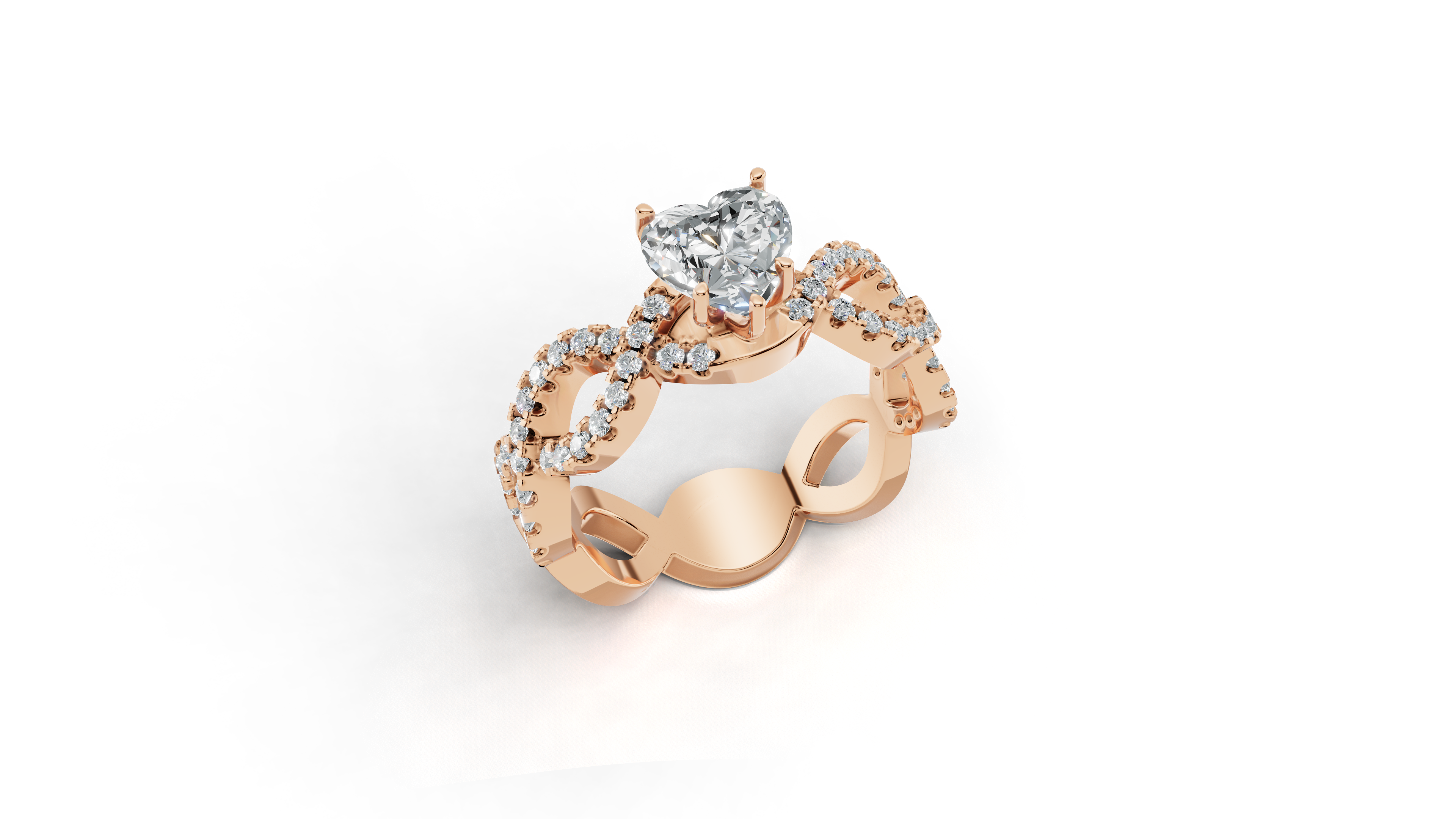 Aarinya Amour Infinity Lab-Grown Diamond Halo Ring, The Evermore Infinite Heart Ring