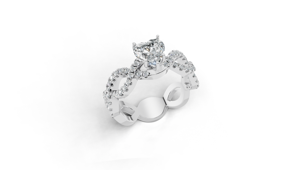 Aarinya Amour Infinity Lab-Grown Diamond Halo Ring, The Evermore Infinite Heart Ring