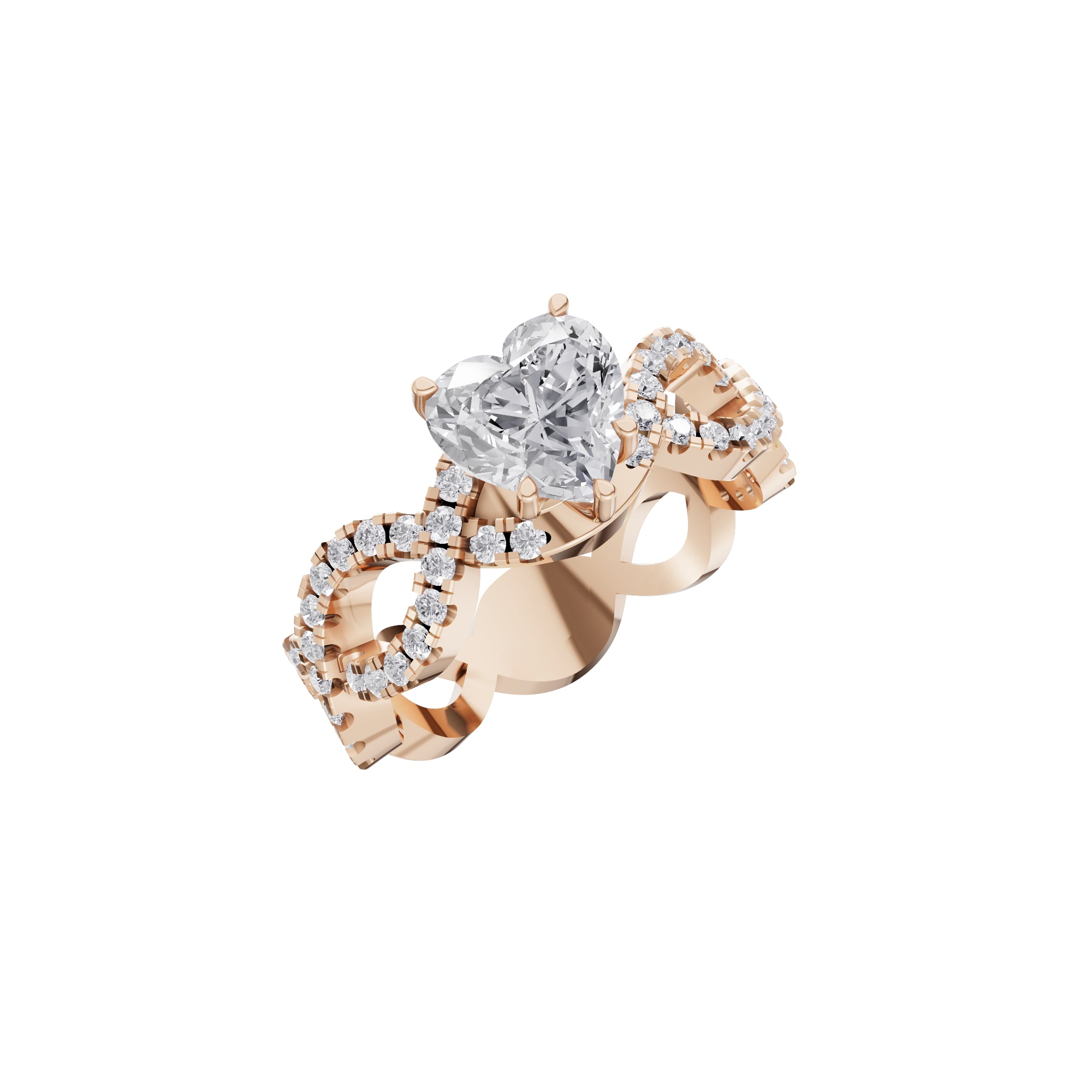 Aarinya Amour Infinity Lab-Grown Diamond Halo Ring, The Evermore Infinite Heart Ring