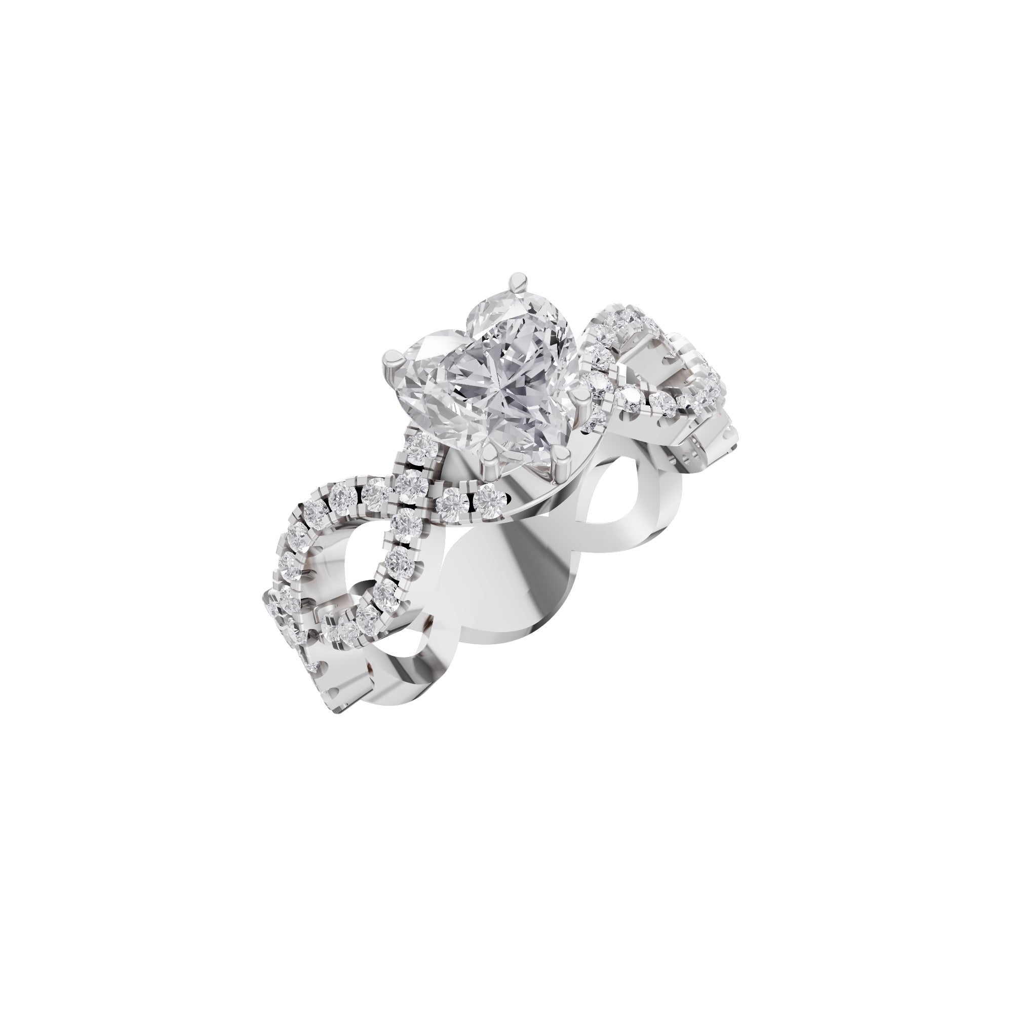 Aarinya Amour Infinity Lab-Grown Diamond Halo Ring, The Evermore Infinite Heart Ring