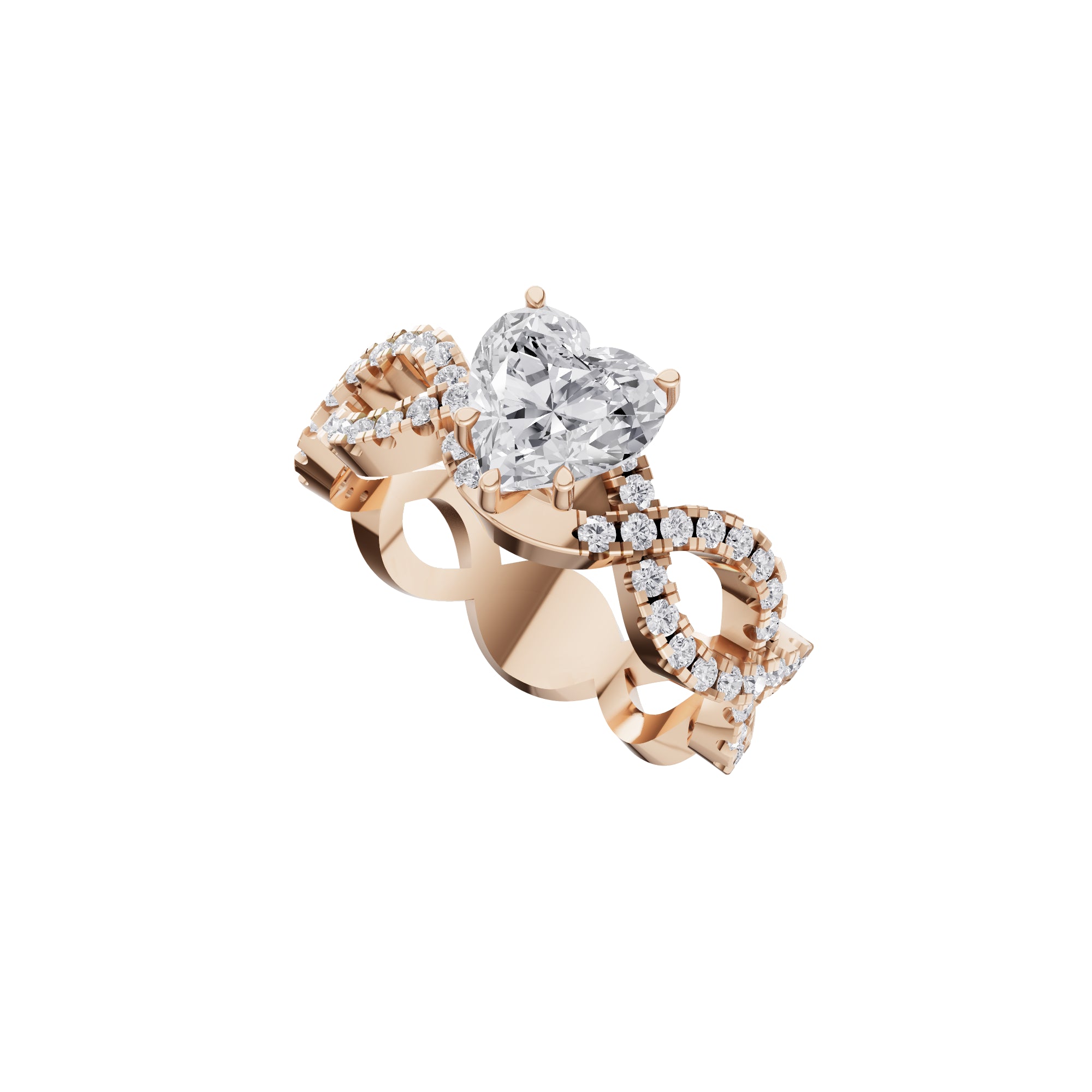 Aarinya Amour Infinity Lab-Grown Diamond Halo Ring, The Evermore Infinite Heart Ring