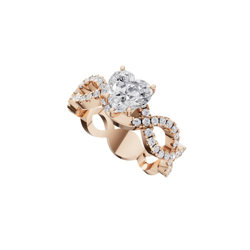 Aarinya Amour Infinity Lab-Grown Diamond Halo Ring, The Evermore Infinite Heart Ring