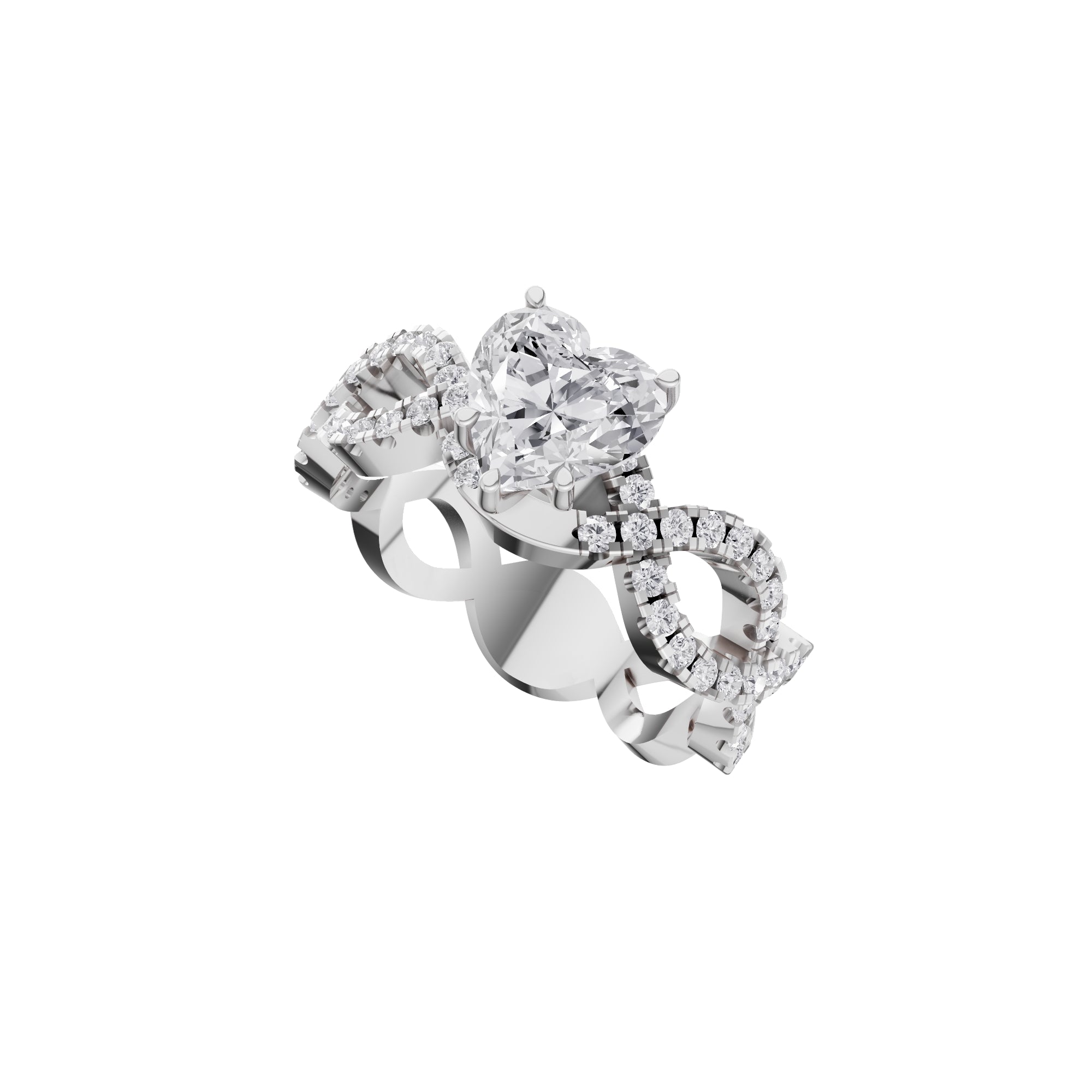 Aarinya Amour Infinity Lab-Grown Diamond Halo Ring, The Evermore Infinite Heart Ring