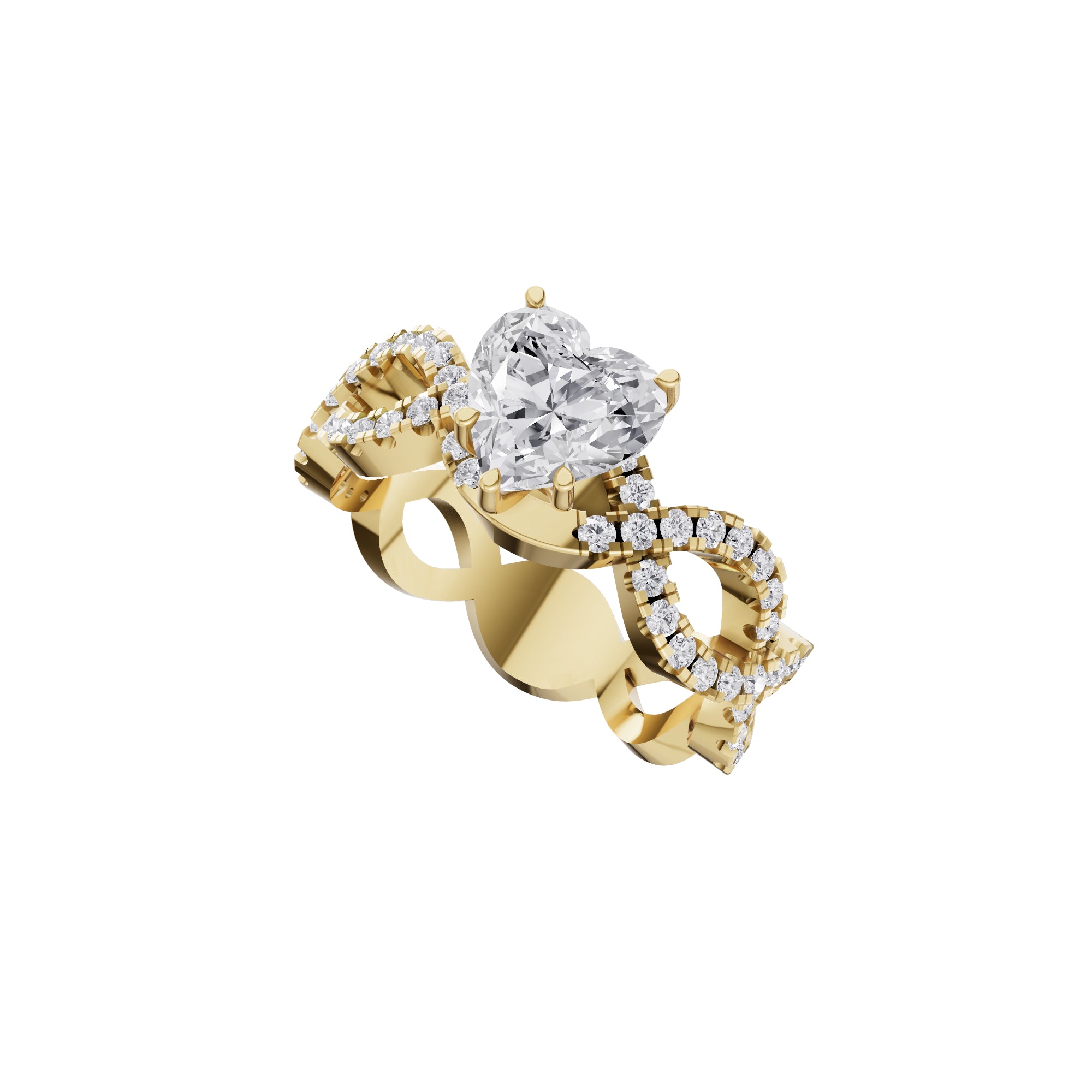 Aarinya Amour Infinity Lab-Grown Diamond Halo Ring, The Evermore Infinite Heart Ring