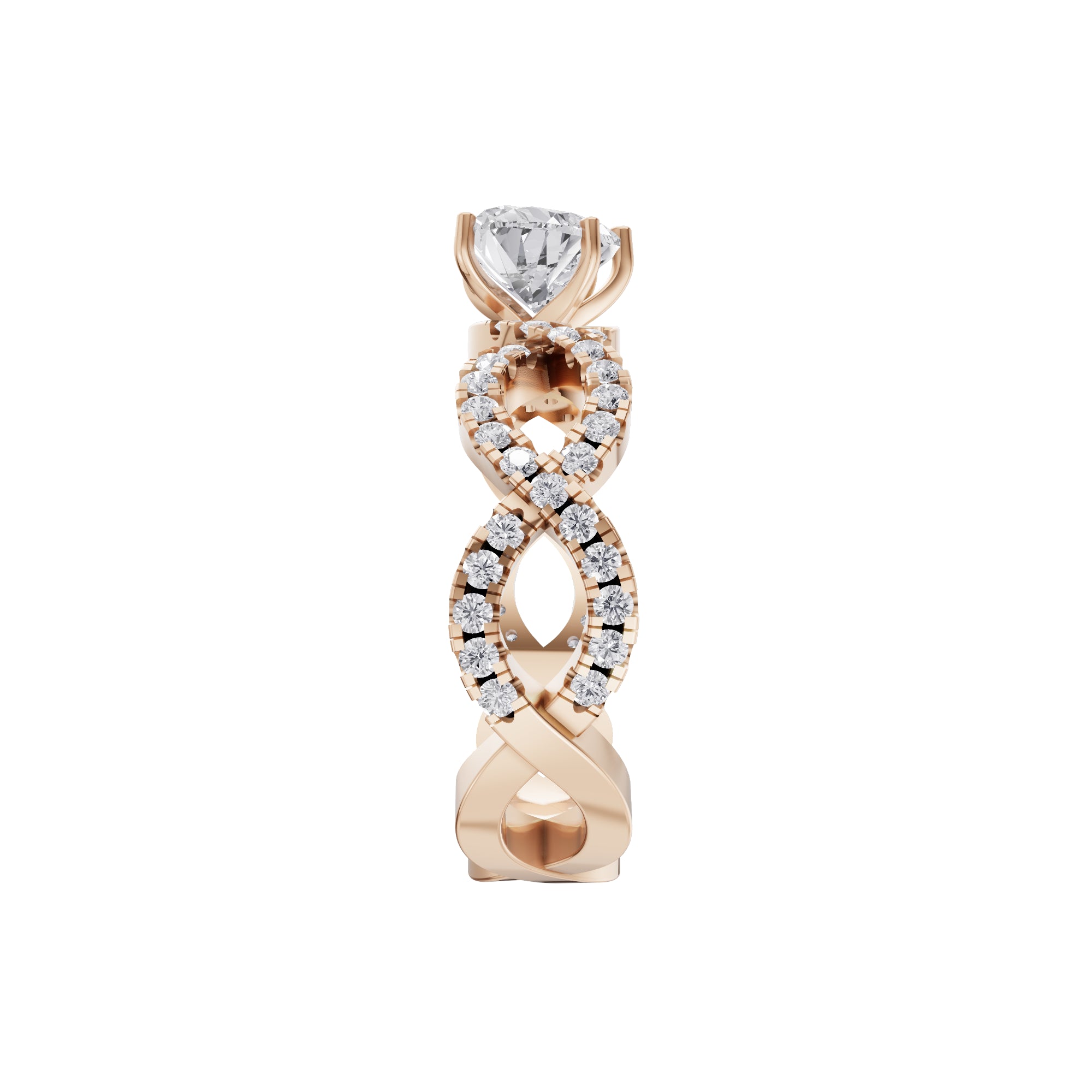 Aarinya Amour Infinity Lab-Grown Diamond Halo Ring, The Evermore Infinite Heart Ring