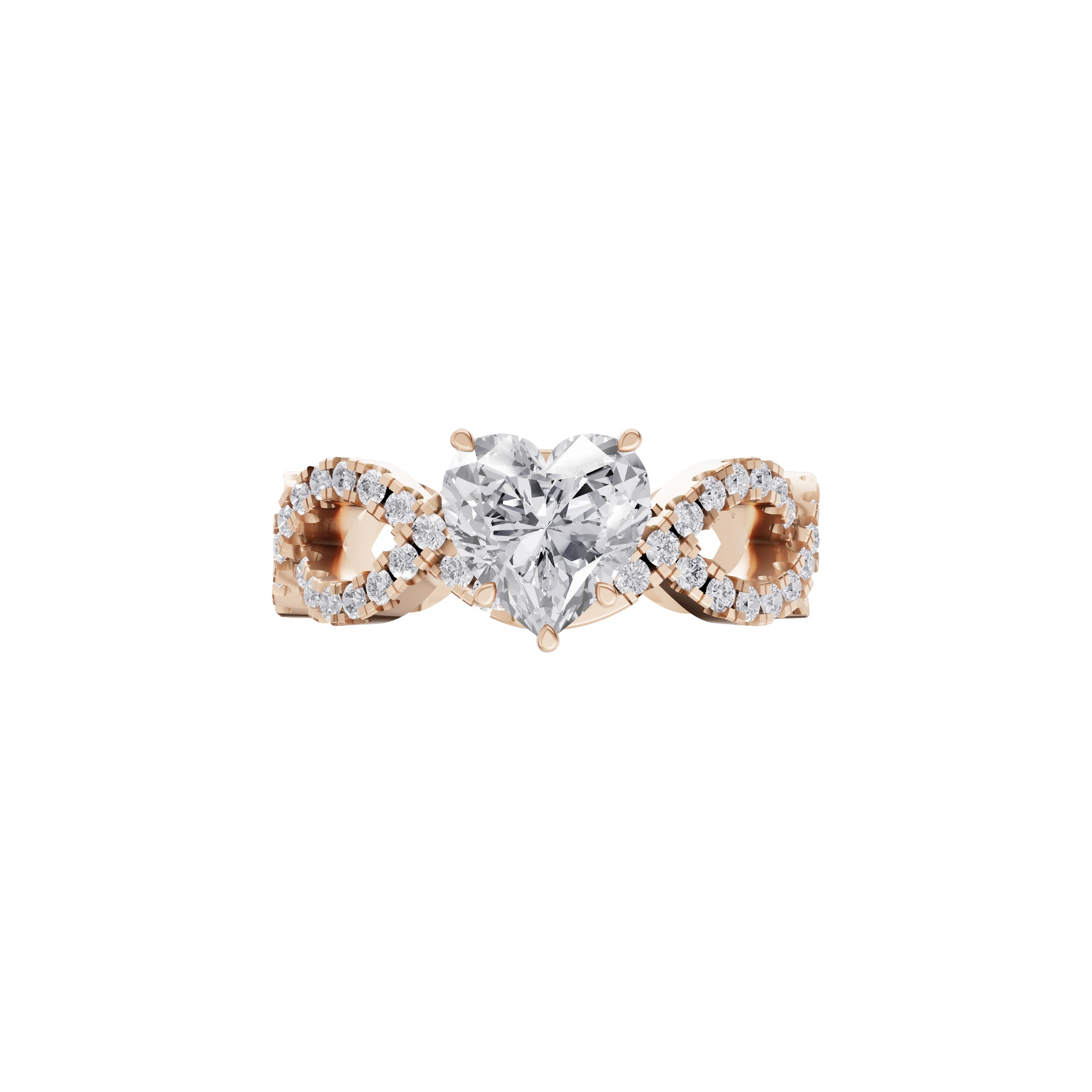 Aarinya Amour Infinity Lab-Grown Diamond Halo Ring, The Evermore Infinite Heart Ring