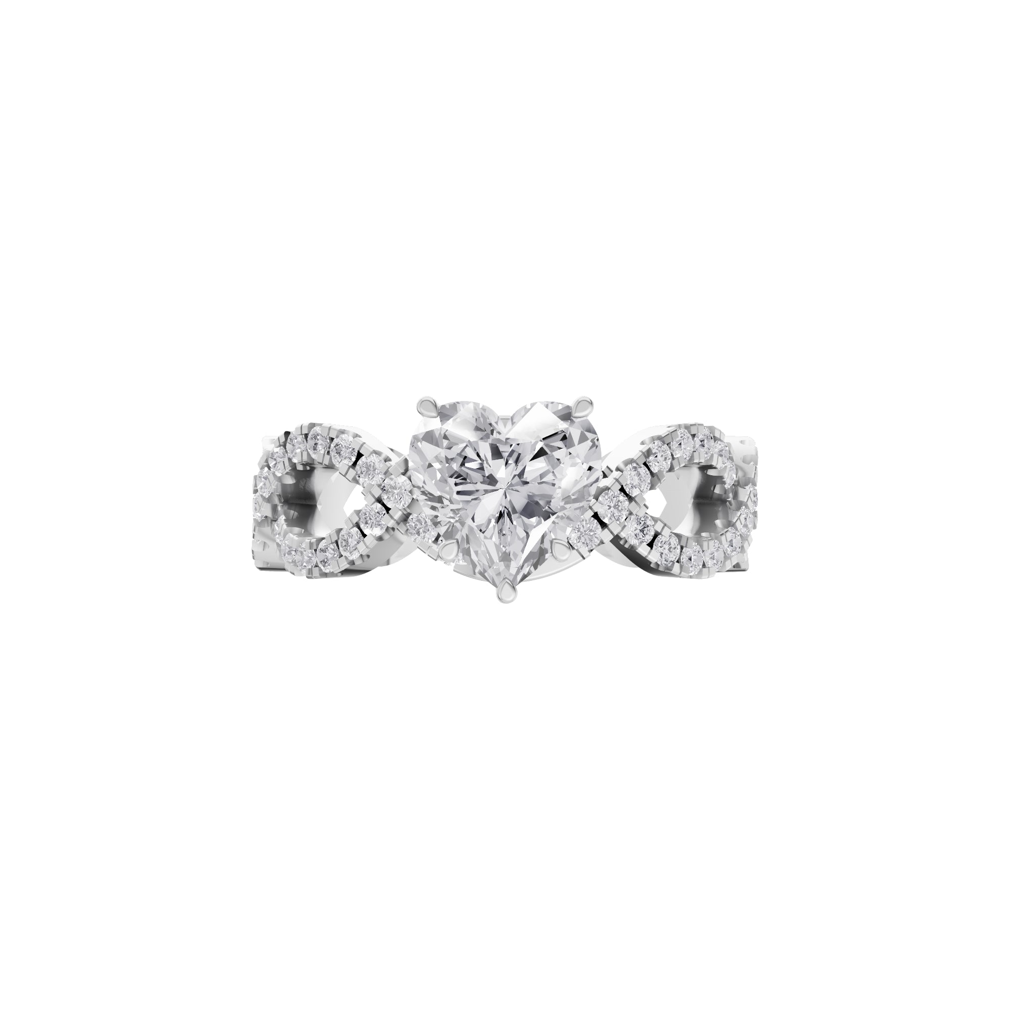 Aarinya Amour Infinity Lab-Grown Diamond Halo Ring, The Evermore Infinite Heart Ring