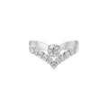 Aarinya Double Wishbone Halo Lab Grown Diamond Ring, The Crown V-Chevron Diamond Ring