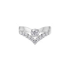 Aarinya Double Wishbone Halo Lab Grown Diamond Ring, The Crown V-Chevron Diamond Ring