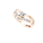 Aarinya Double Wishbone Halo Lab Grown Diamond Ring, The Crown V-Chevron Diamond Ring