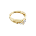 Aarinya Double Wishbone Halo Lab Grown Diamond Ring, The Crown V-Chevron Diamond Ring