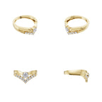 Aarinya Double Wishbone Halo Lab Grown Diamond Ring, The Crown V-Chevron Diamond Ring