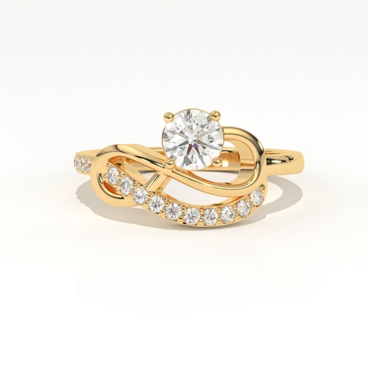 Aarinya Infinitia Wave Ring, The Endless Devotion Infinity Ring, culptural Infinity Diamond Loop Ring