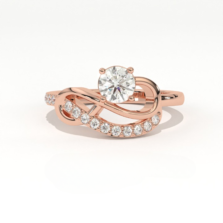 Aarinya Infinitia Wave Ring, The Endless Devotion Infinity Ring, culptural Infinity Diamond Loop Ring