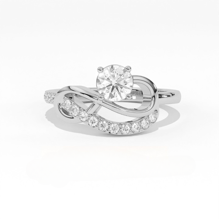 Aarinya Infinitia Wave Ring, The Endless Devotion Infinity Ring, culptural Infinity Diamond Loop Ring