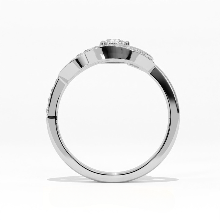 Aarinya Infinitia Wave Ring, The Endless Devotion Infinity Ring, culptural Infinity Diamond Loop Ring
