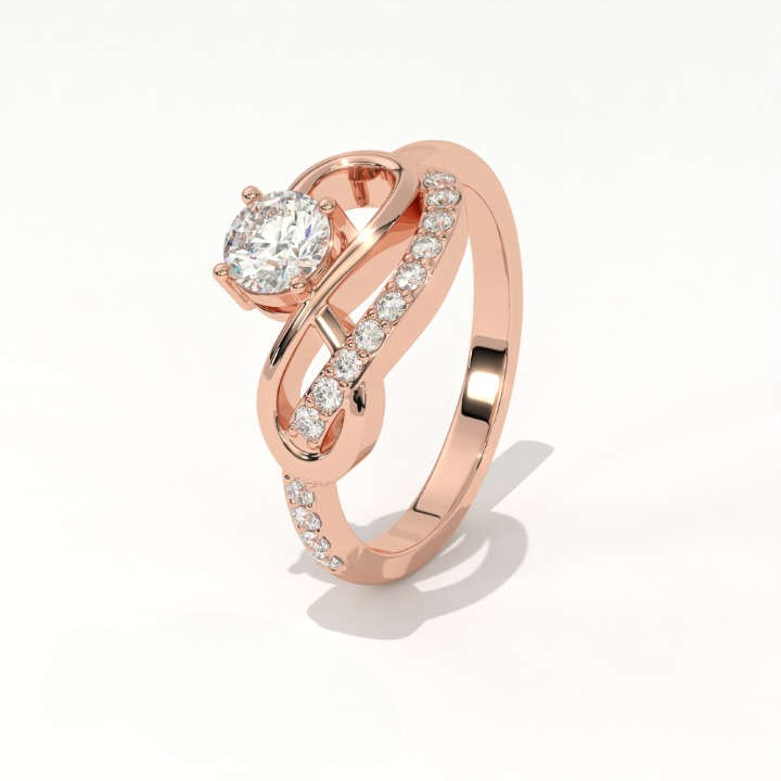 Aarinya Infinitia Wave Ring, The Endless Devotion Infinity Ring, culptural Infinity Diamond Loop Ring