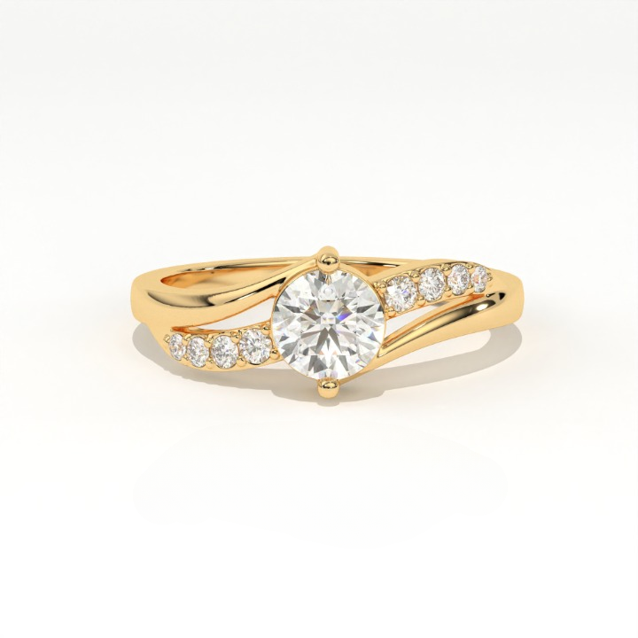 Aarinya Infinity Wave Ring, Sleek Asymmetric  Ring