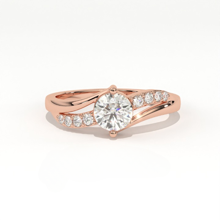 Aarinya Infinity Wave Ring, Sleek Asymmetric  Ring