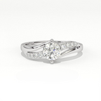 Aarinya Infinity Wave Ring, Sleek Asymmetric  Ring