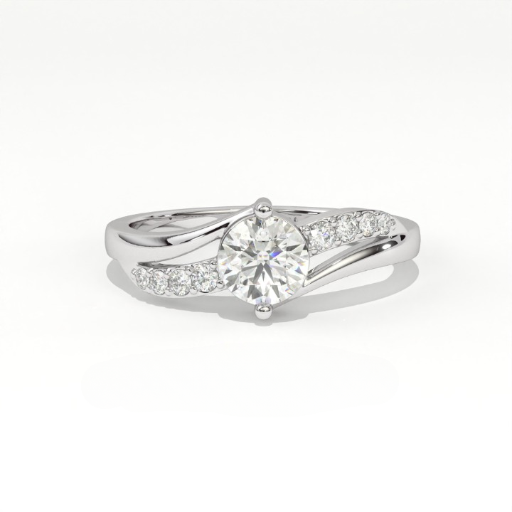Aarinya Infinity Wave Ring, Sleek Asymmetric  Ring