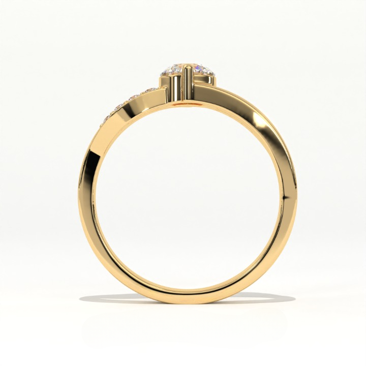 Aarinya Infinity Wave Ring, Sleek Asymmetric  Ring