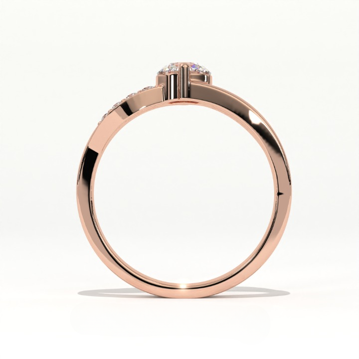 Aarinya Infinity Wave Ring, Sleek Asymmetric  Ring