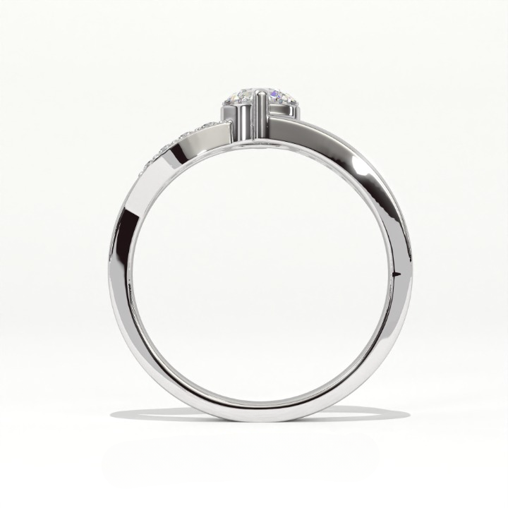 Aarinya Infinity Wave Ring, Sleek Asymmetric  Ring