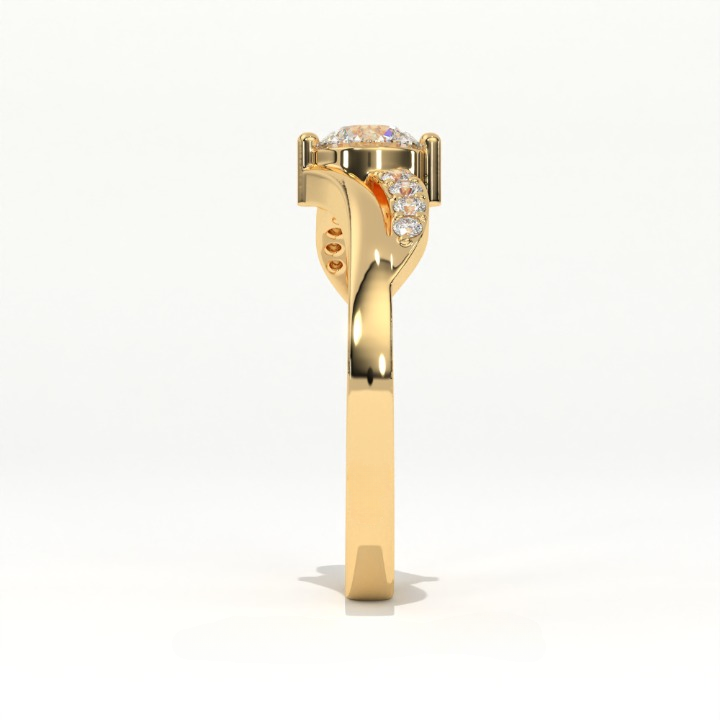 Aarinya Infinity Wave Ring, Sleek Asymmetric  Ring