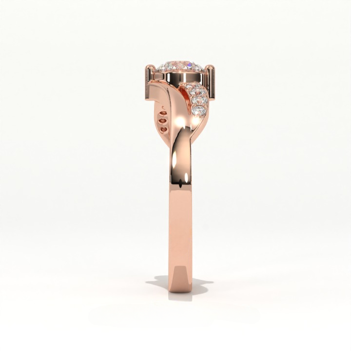 Aarinya Infinity Wave Ring, Sleek Asymmetric  Ring