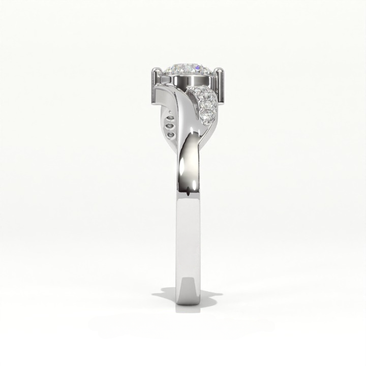 Aarinya Infinity Wave Ring, Sleek Asymmetric  Ring