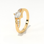 Aarinya Infinity Wave Ring, Sleek Asymmetric  Ring