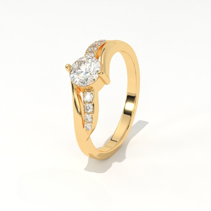 Aarinya Infinity Wave Ring, Sleek Asymmetric  Ring