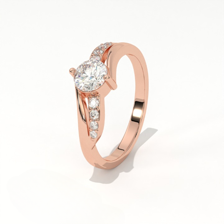 Aarinya Infinity Wave Ring, Sleek Asymmetric  Ring