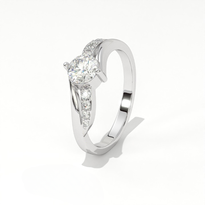 Aarinya Infinity Wave Ring, Sleek Asymmetric  Ring