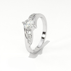 Aarinya Infinity Wave Ring, Sleek Asymmetric  Ring