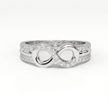 Aarinya Endless Infinity Ribbon Pave Band, The Continuous Loop Shimmer Ring, The Eternal Devotion Double-Shank Band