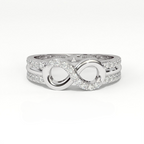 Aarinya Endless Infinity Ribbon Pave Band, The Continuous Loop Shimmer Ring, The Eternal Devotion Double-Shank Band