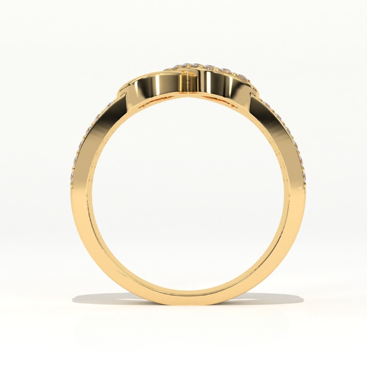 Aarinya Endless Infinity Ribbon Pave Band, The Continuous Loop Shimmer Ring, The Eternal Devotion Double-Shank Band